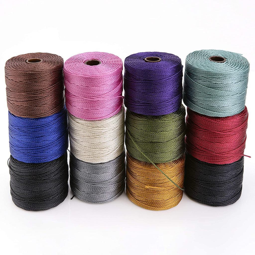 Beadsmith S-Lon Beading Cord Set – 12 Multi-Coloured Spools
