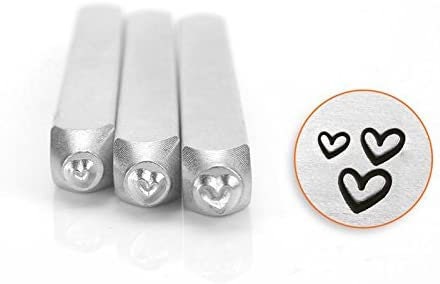 Love Hearts Stamp Set Pack of 3, ImpressArt Sizes 1.5mm, 2mm, 3mm ,Metal Stamping Tools ,Jewellery Making Tools, Hobby Craft Tool,