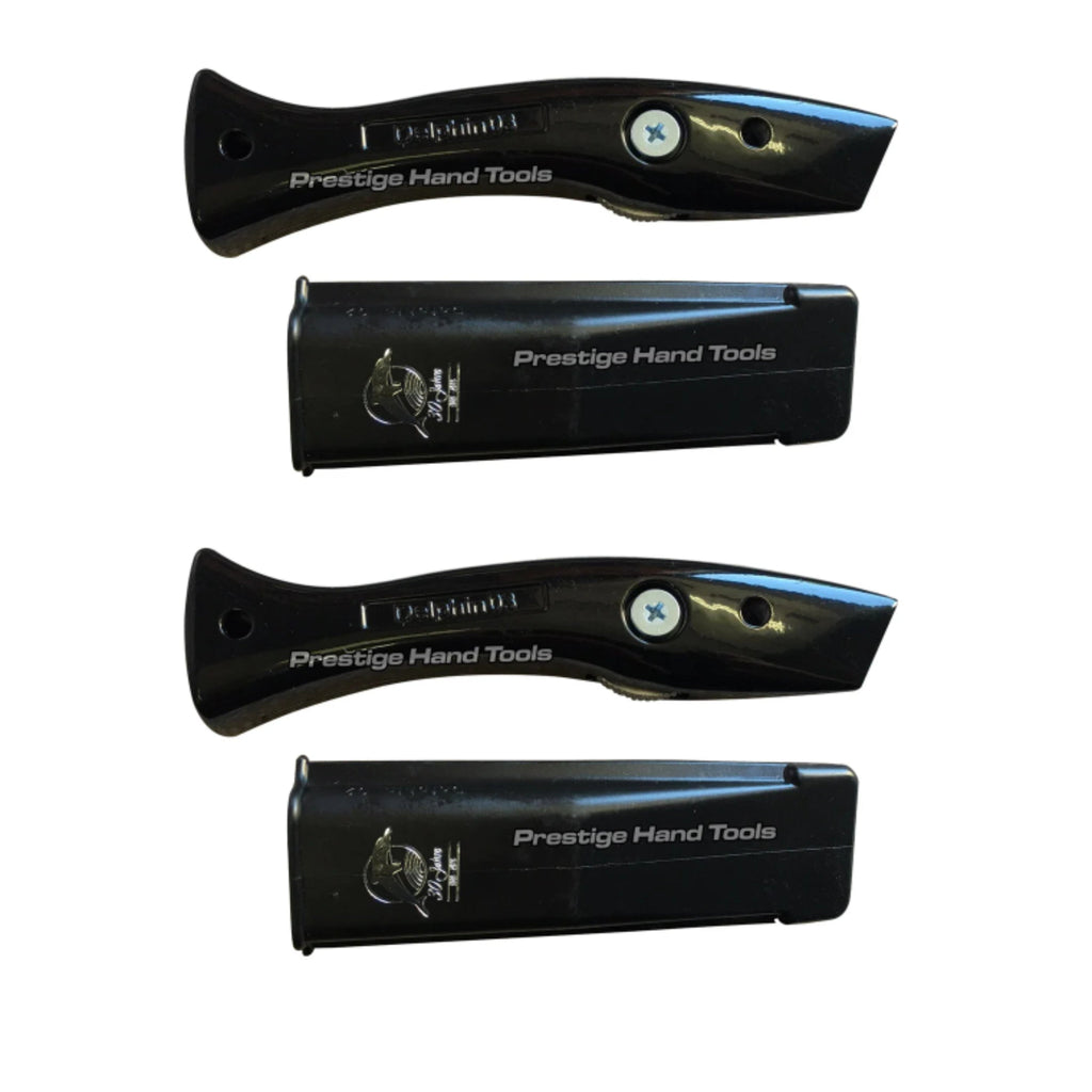 2 x Black Delphin Knife Handles with Holsters | Professional Carpet Fitter & Crafting Tools