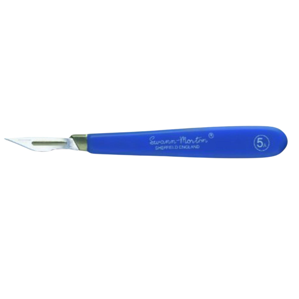 Swann Morton 5A Acrylic Craft Handle with Blue Sleeve | Precision Knife Handle for Art & Design