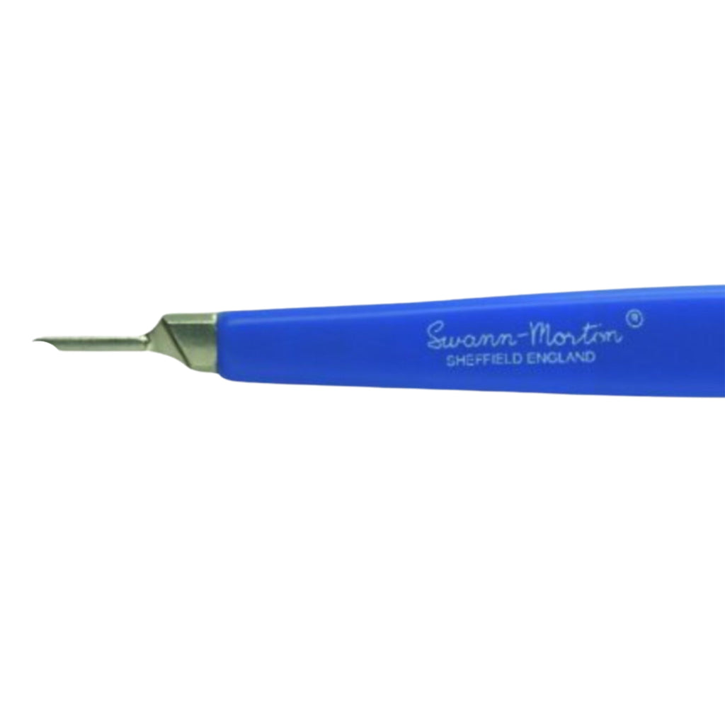 Swann Morton 5A Acrylic Craft Handle with Blue Sleeve | Precision Knife Handle for Art & Design