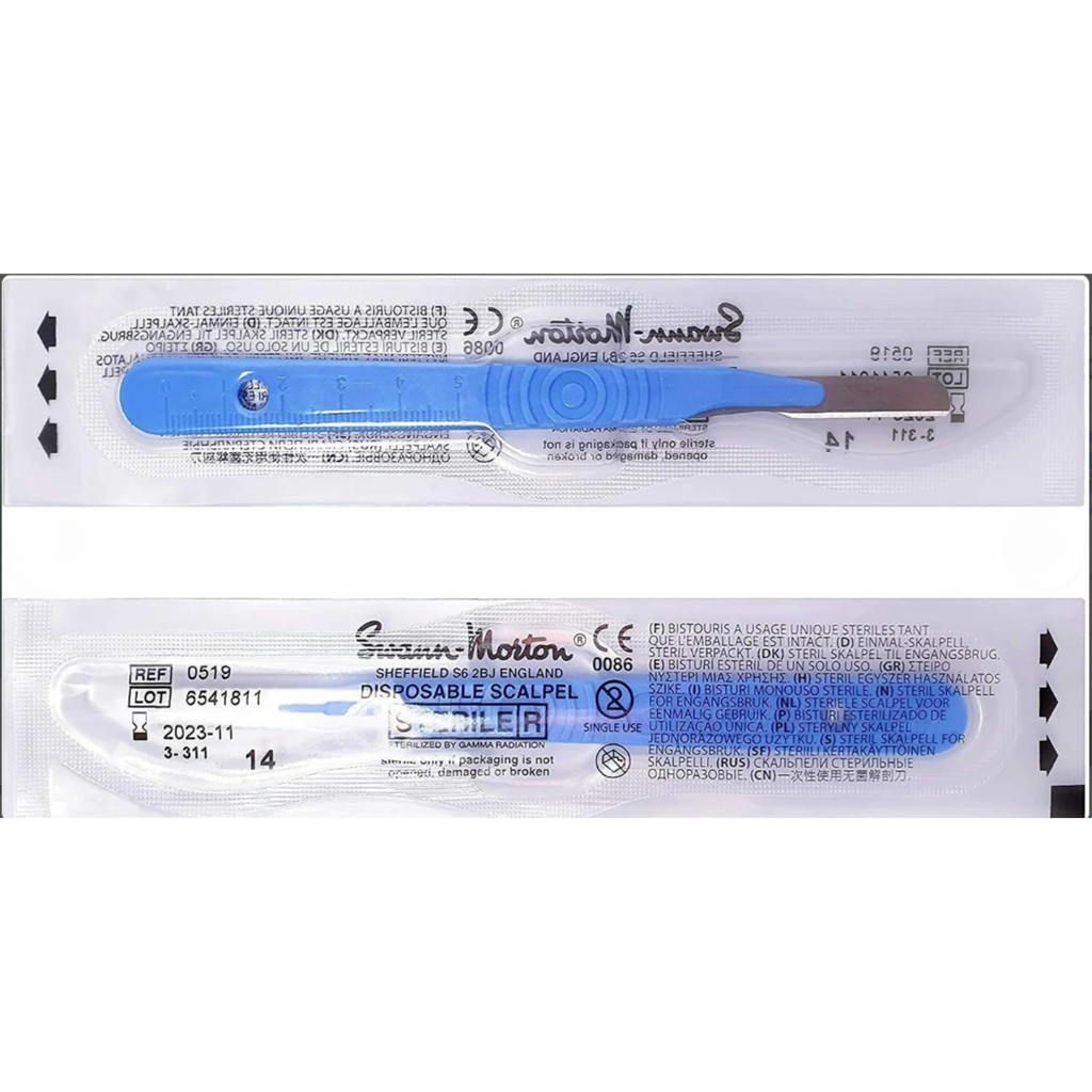 Swann Morton Disposable Scalpels Dermaplaning Blades  No.14  – Sterile Surgical Blades Butter Blades