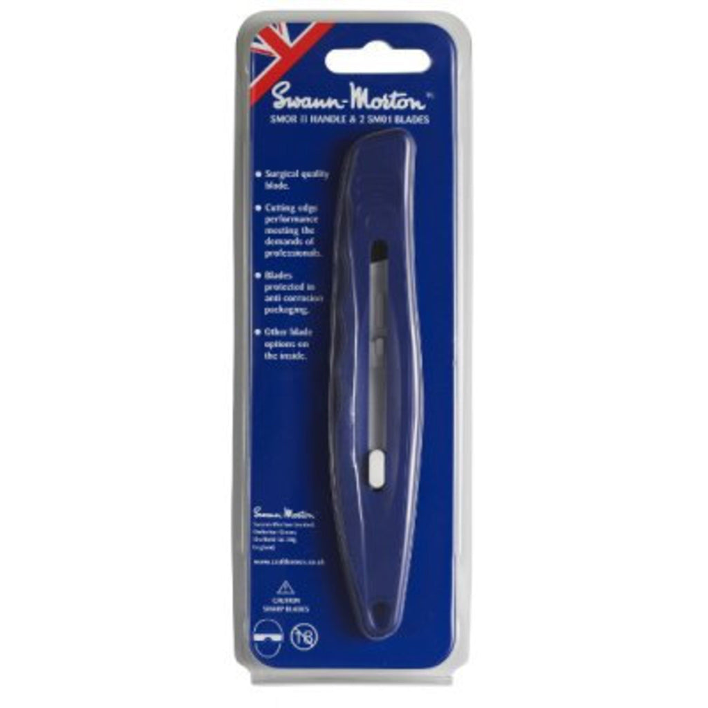 Swann-Morton SMOR II Retractable Handle Set with 2 x SM01 Blades – Art, Craft & Hobby Tools – Ref 4307
