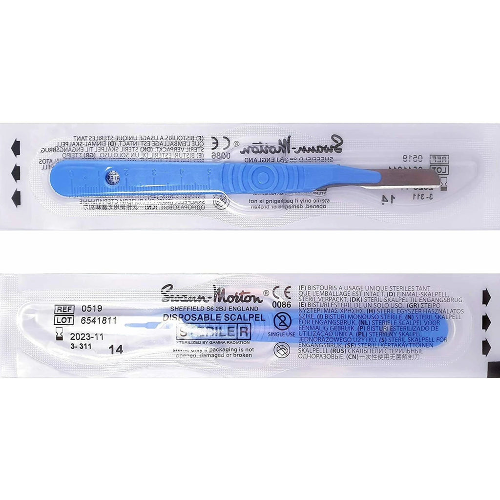 Swann-Morton Disposable Scalpel No. 14 Dermaplaning Blades – Sterile Surgical Blade – Pack Of 10