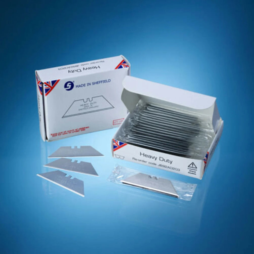 100 x Heavy Duty Carpet Knife Blades For Delphin Knife – Professional Quality – Made in Sheffield, England