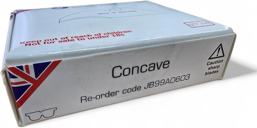 100 x Concave Carpet Knife Blades – Precision Cutting – Made in Sheffield, England