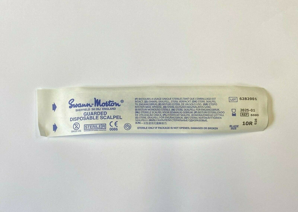 Swann Morton Disposable Scalpels No.10R – Pack of 10 Sterile Surgical Blades Butter Blades | Dermaplaning Blades