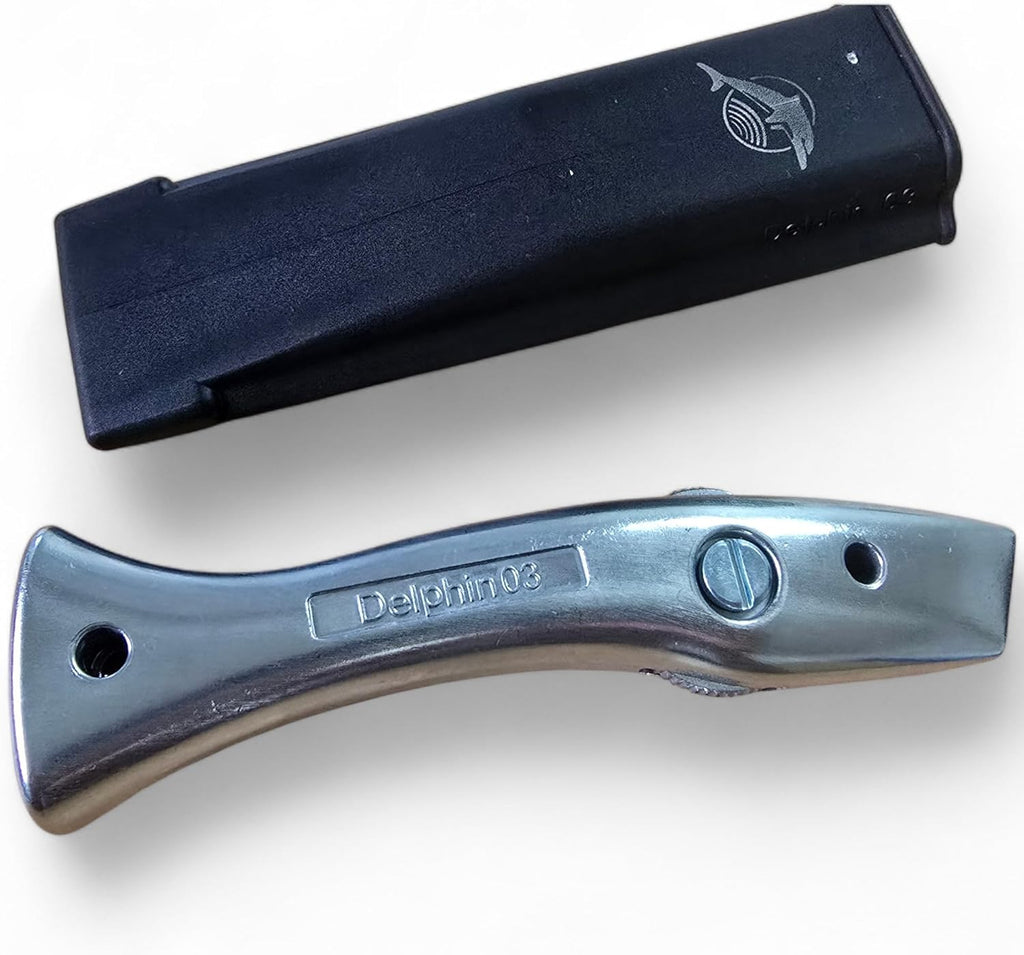 Delphin Trimming Knife Handles with Holsters Silver | Professional Carpet Fitter & Crafting Tools