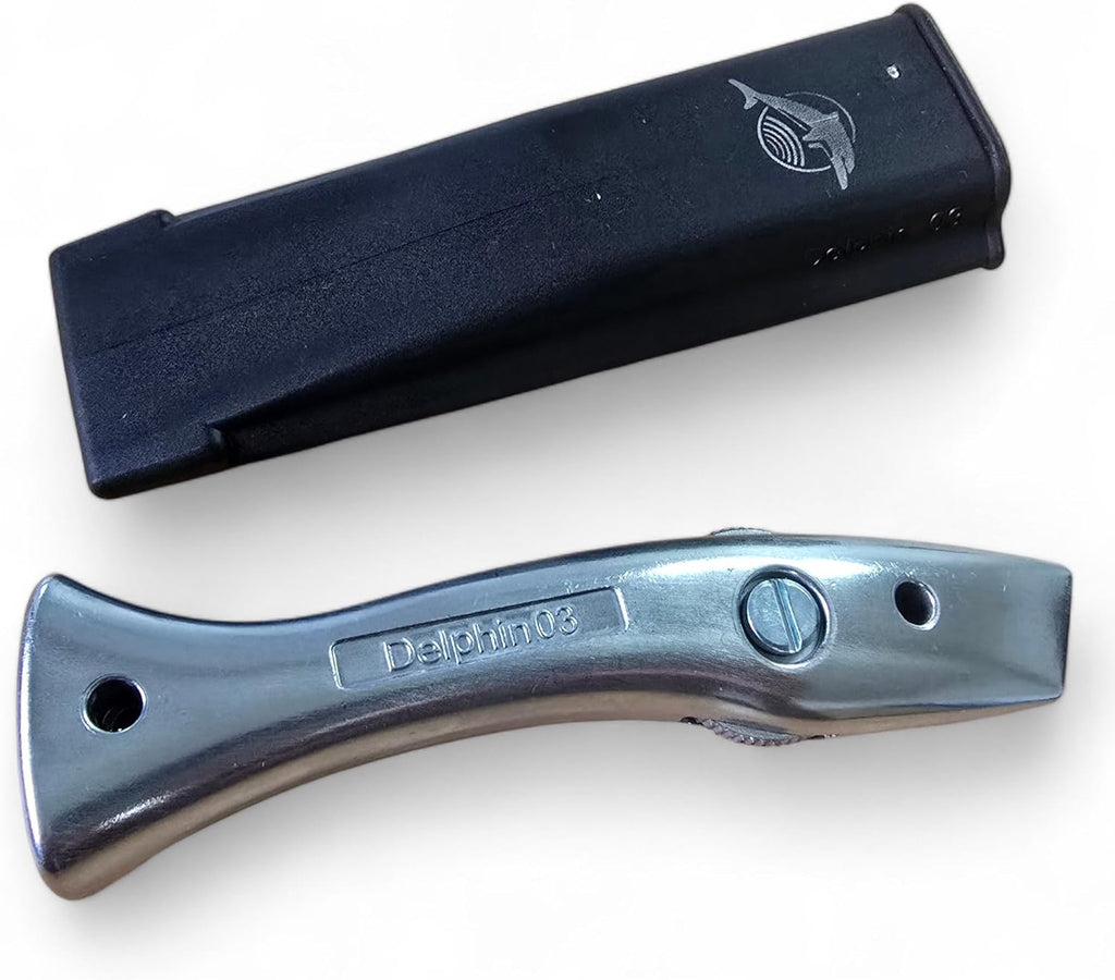 Delphin Trimming Knife Handles with Holsters Silver | Professional Carpet Fitter & Crafting Tools