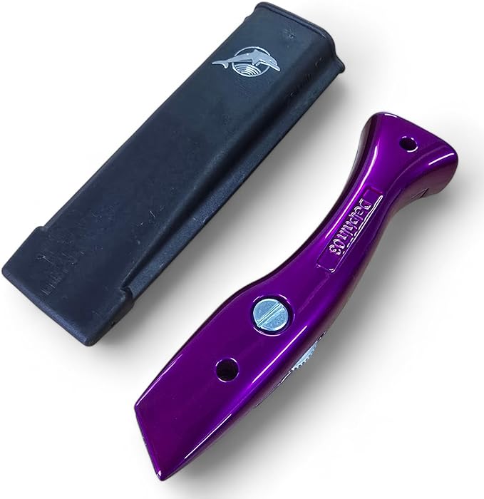 Delphin Trimming Knife Handles with Holsters - Candy Violet| Professional Carpet Fitter & Crafting Tools