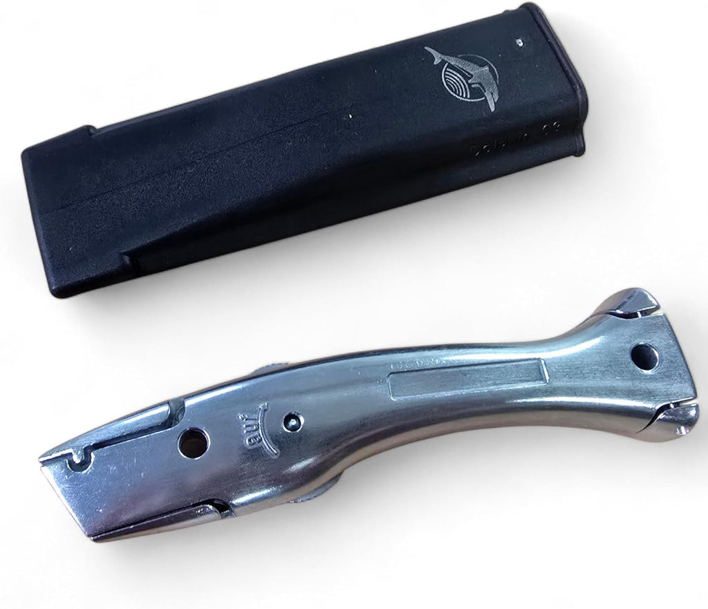 Delphin Trimming Knife Handles with Holsters Silver | Professional Carpet Fitter & Crafting Tools