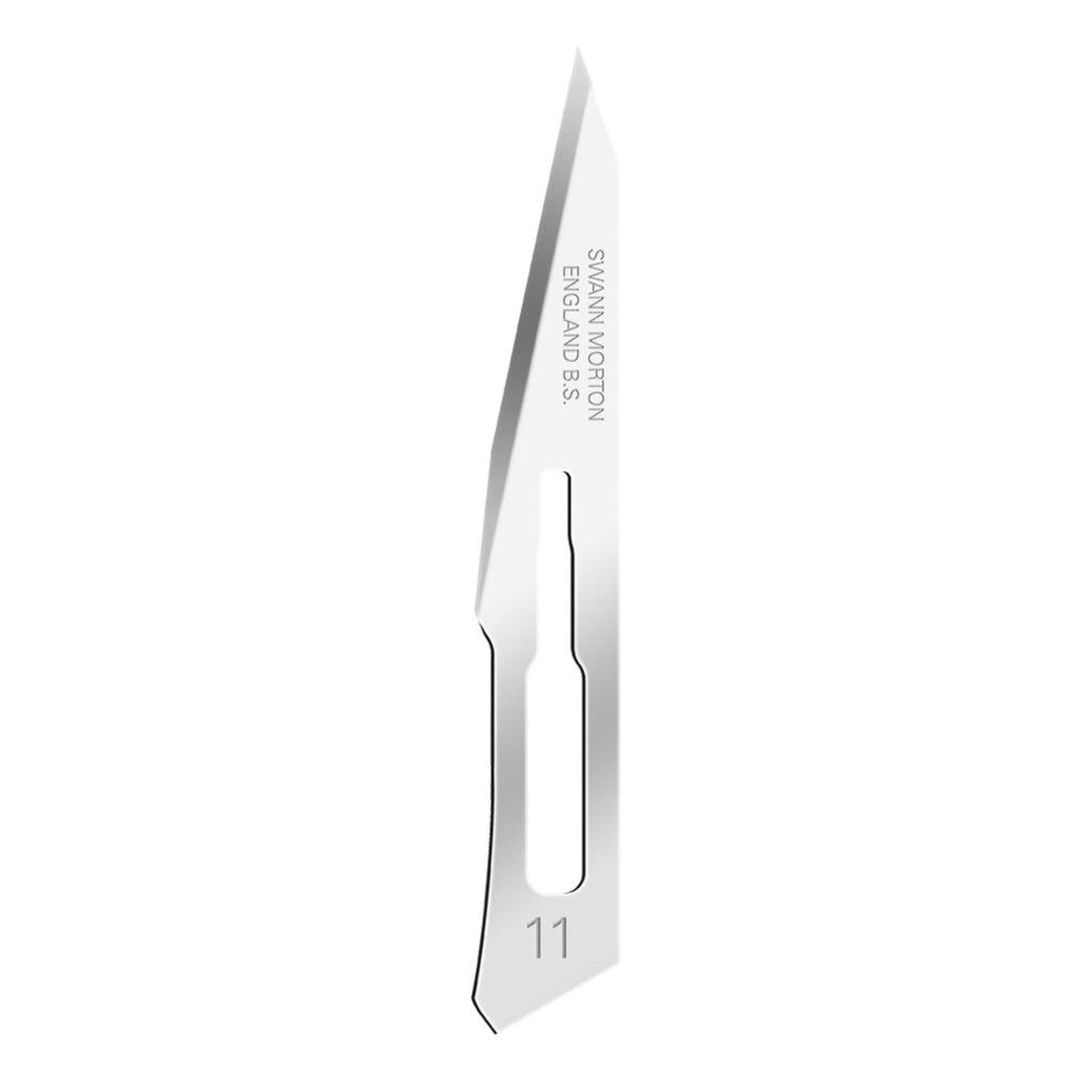 Swann Morton Carbon Sterile Surgical Scalpel Blade No.11 – Precision Triangular Tip (Pack of 100)