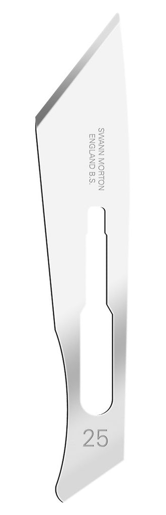 Swann Morton Surgical Scalpel Blade No.25 Carbon Steel Sterile Blades (Pack of 100)
