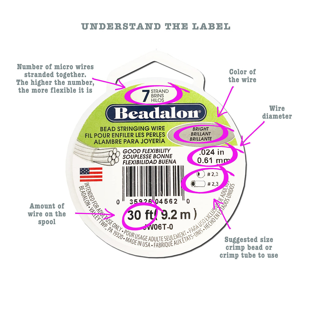 Beadalon - Stringing Wire 7-Strand .018" (.46mm) Diameter 10ft/Pkg