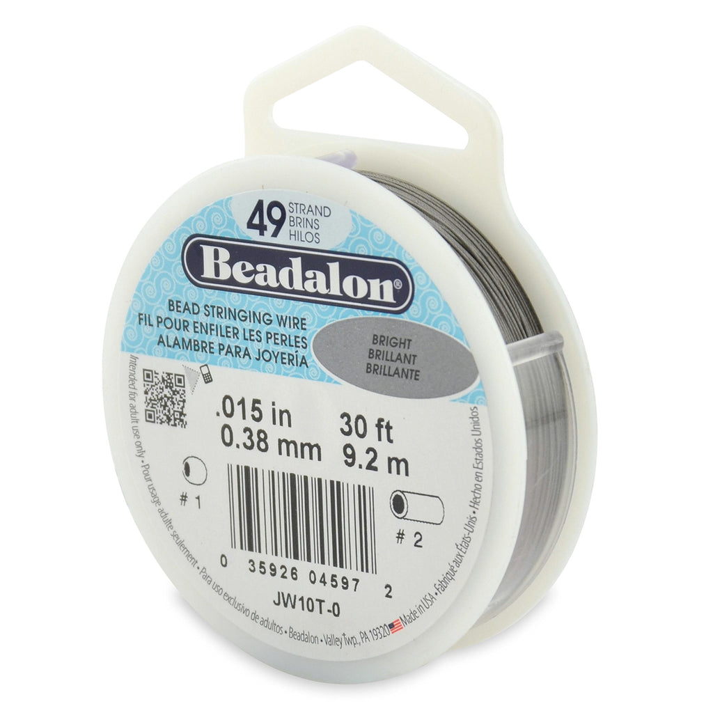 Beadalon - Beadalon 49 Strand Beading Wire .015" Bright 30ft