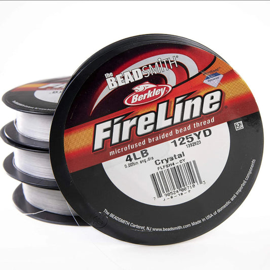 Firline 4LB Pre-Waxed Crystal Beading Thread – 125 Yards (.005") | Beadsmith Braided Thread for Jewellery Making & Crafts