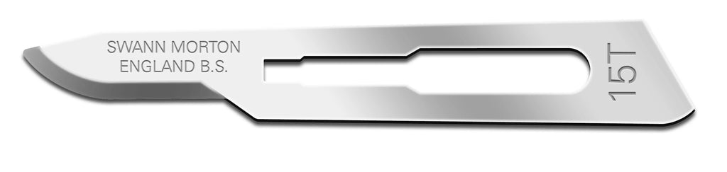 Swann Morton Carbon Sterile Surgical Scalpel Blade No.15T – (Pack of 100)