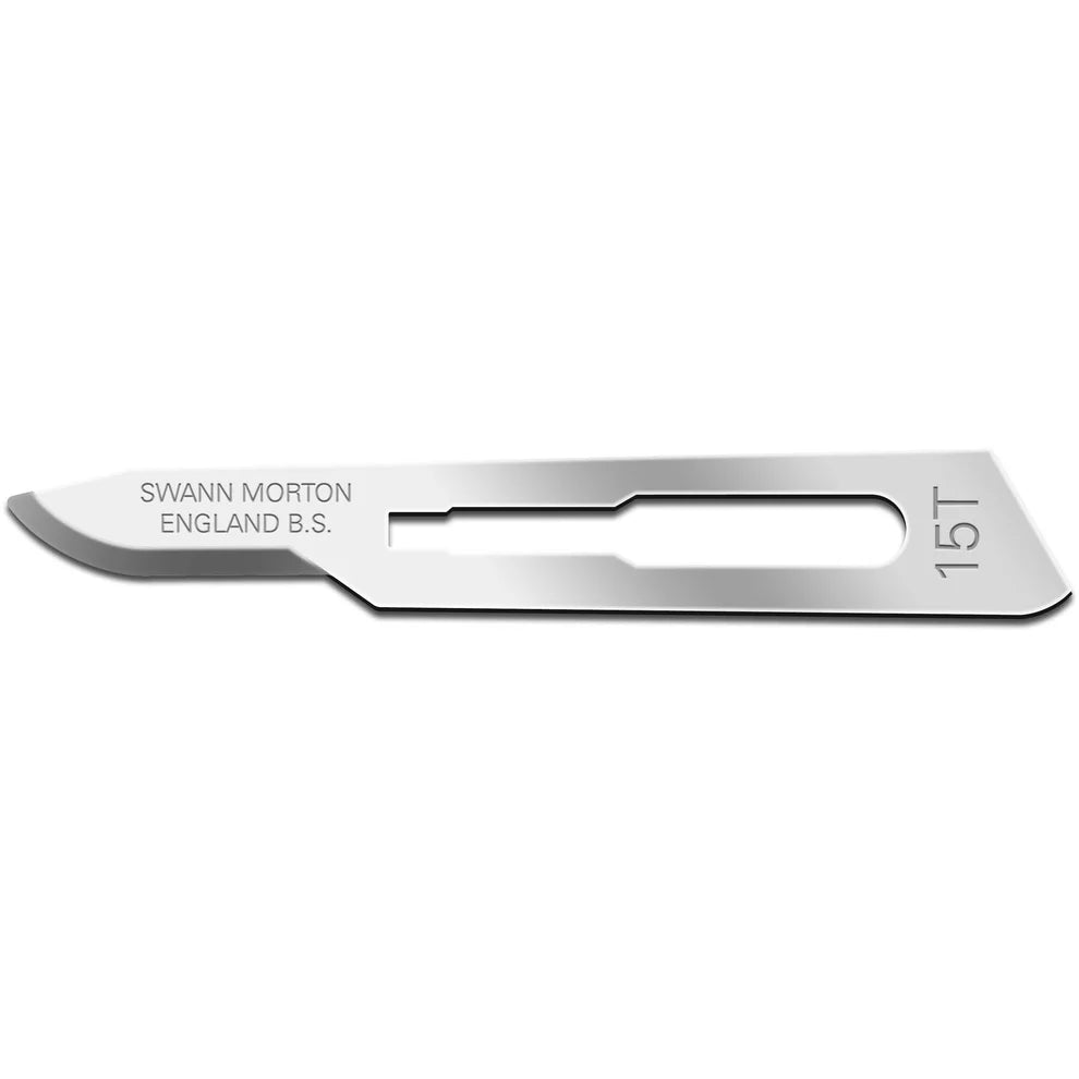 Swann Morton Carbon Sterile Surgical Scalpel Blade No.15T – (Pack of 100)