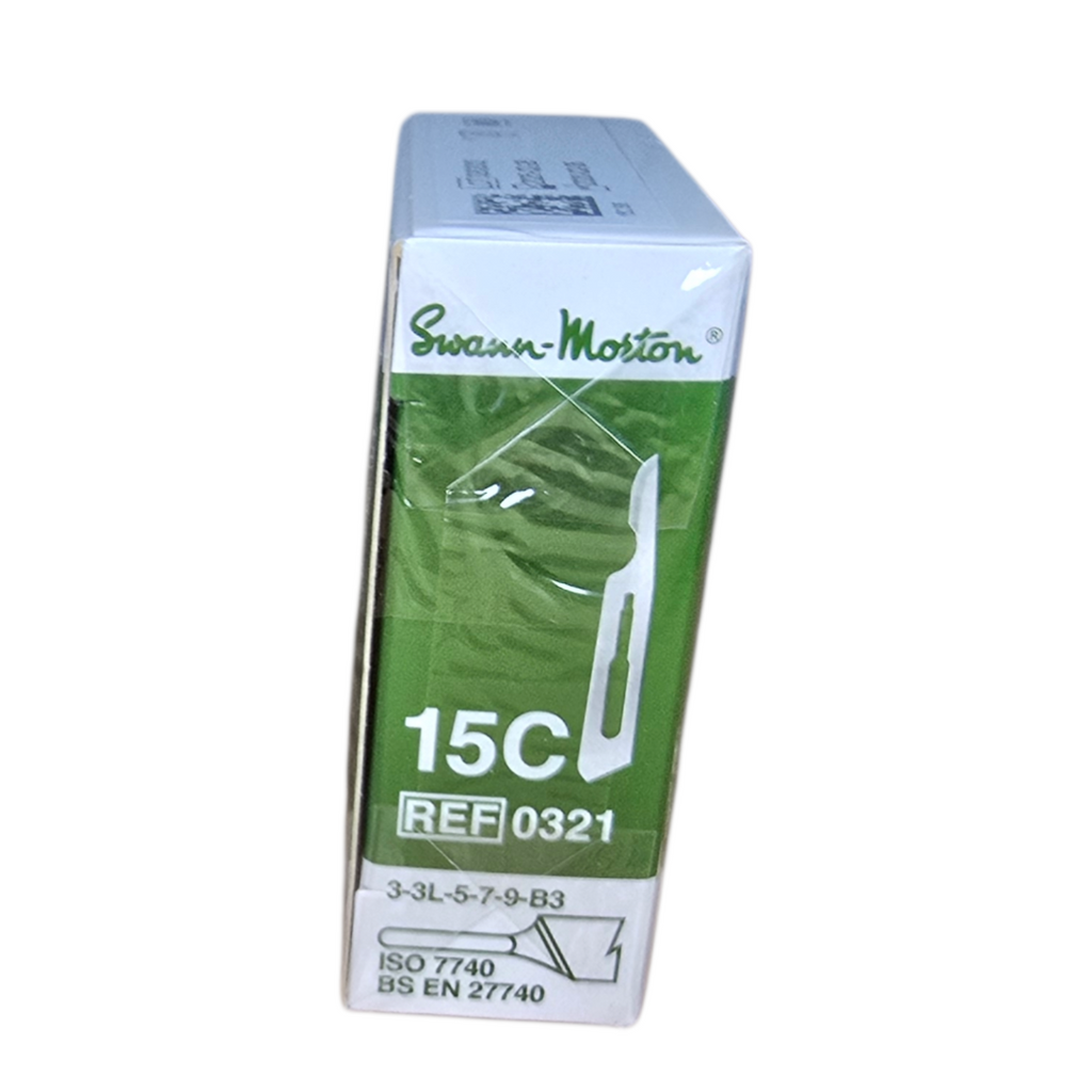 Swann Morton Sterile Surgical Scalpel Blade No.15C – Extended Precision Blade for Dental and Podiatry Pack of 100)